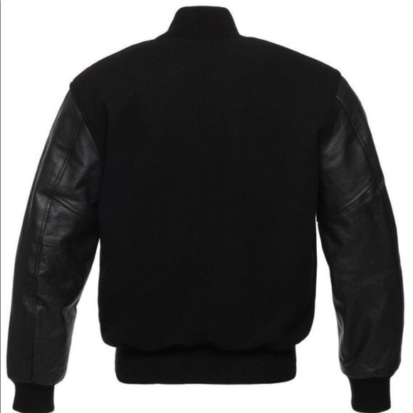 Genuine Leather Varsity Jacket Letterman Baseball - Picture 2 of 3